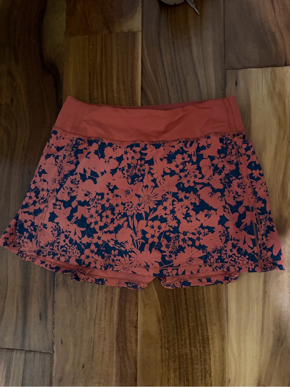 lululemon athletica Coral and Navy Floral Skort
